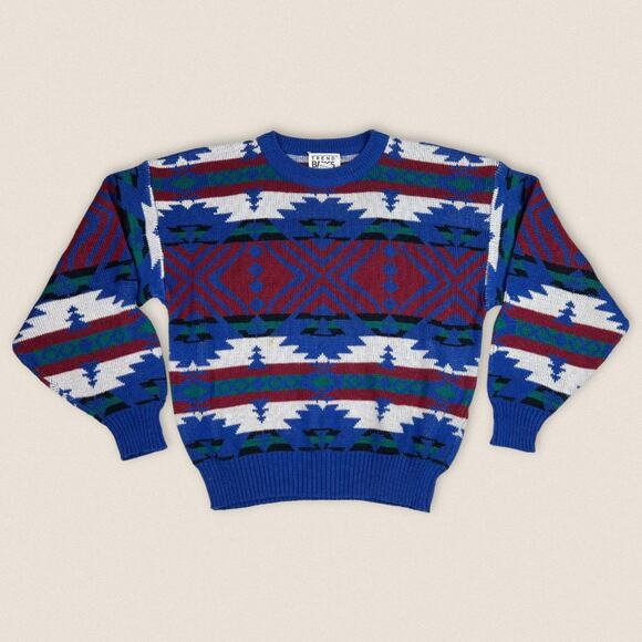 Vintage 90s Grandpa Sweater crew neck Acrylic Trend Basics Size Large